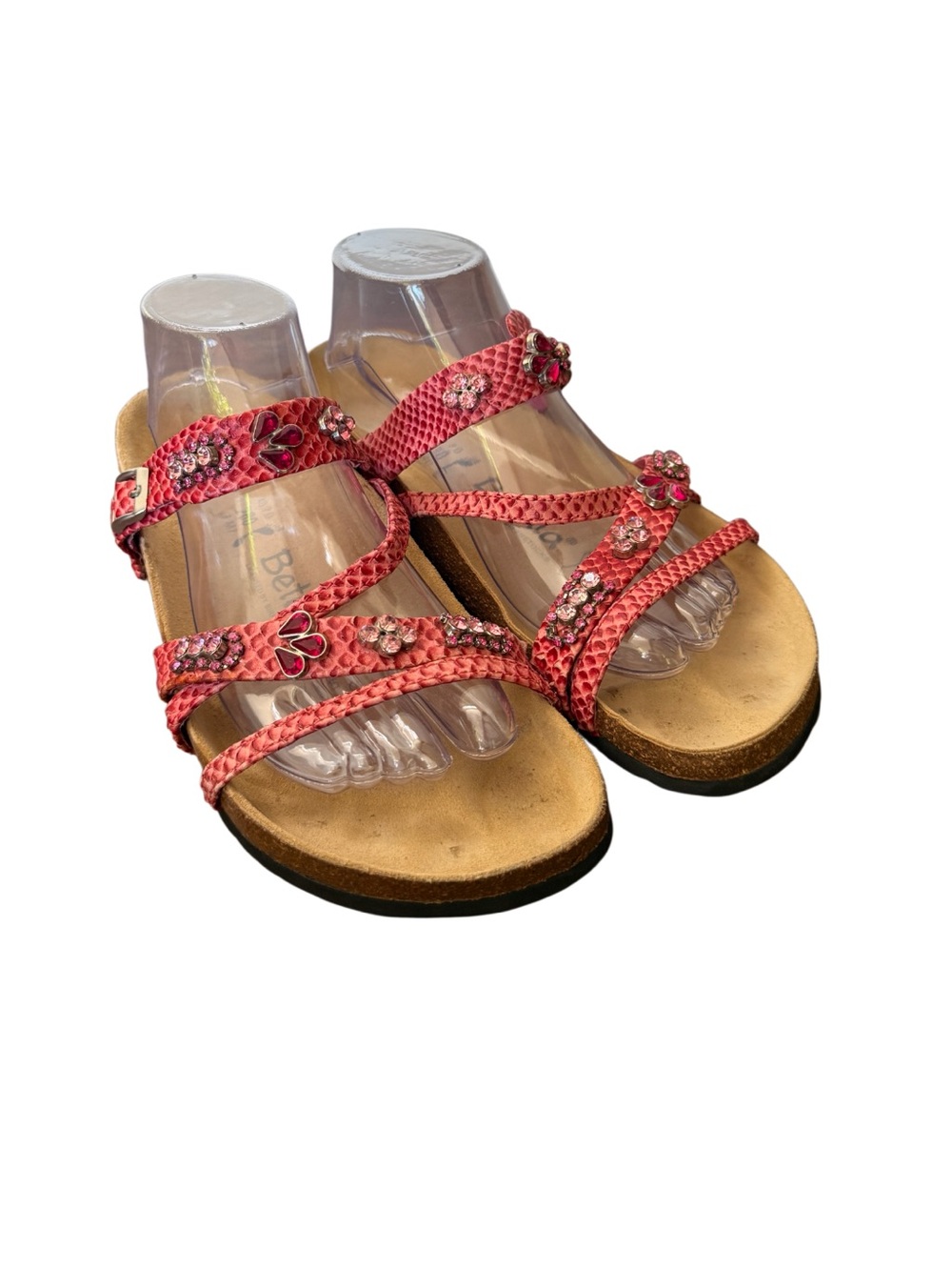 Birkenstocks by Betula Women's Pink Jewel Embellished Sandals-Size 9